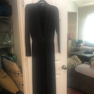 Long sleeve deep V gown